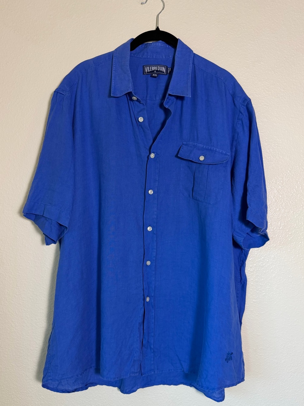 Vilebrequin Linen Short-Sleeve Button-Down Shirt, Size 4X